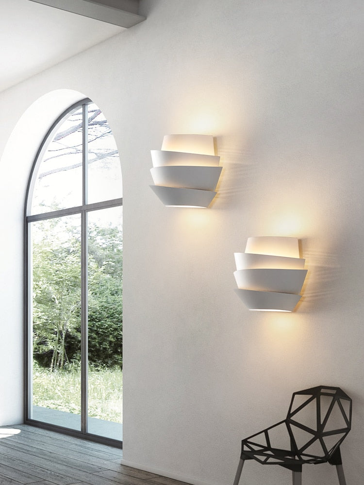 Nordic LED White Metal Pinecone Wall Light