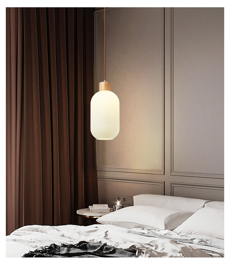 White Loft Glass Lampshade Pendant Lamp