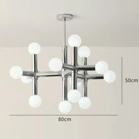 Chrome Glass Ball Chandelier