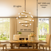 Spiral Nordic Rustic Tree Chandelier
