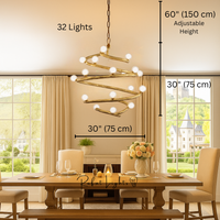Spiral Nordic Rustic Tree Chandelier