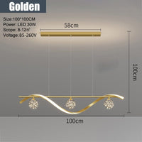 Luxury Stars Clear Glass Ball twisted Strip Chandelier