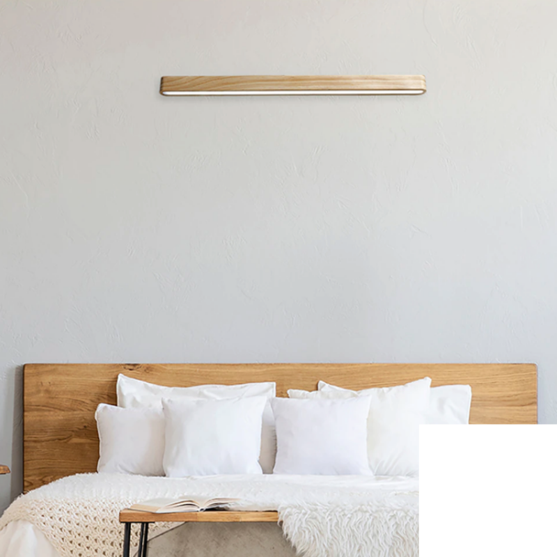 Wooden linear Wall Lamp Nordic Striped Solid Wood Lamp