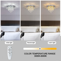 Recessed Stainless Steel K9 Crystal Round Chandelier