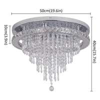 Recessed Stainless Steel K9 Crystal Round Chandelier