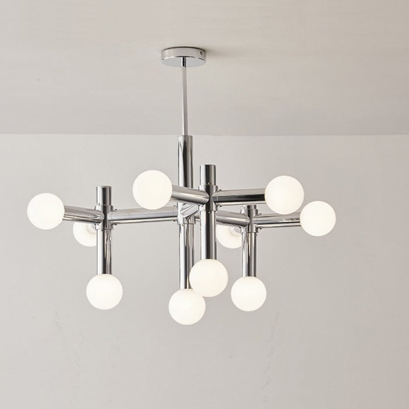 Chrome Glass Ball Chandelier
