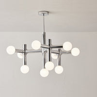 Chrome Glass Ball Chandelier