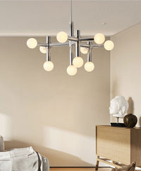 Chrome Glass Ball Chandelier