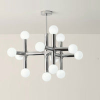Chrome Glass Ball Chandelier