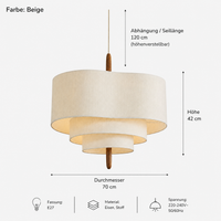 Deckenleuchte Stoff Lumeo Home
