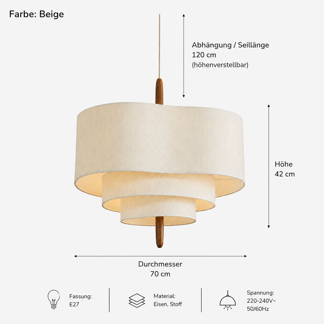Deckenleuchte Stoff Lumeo Home