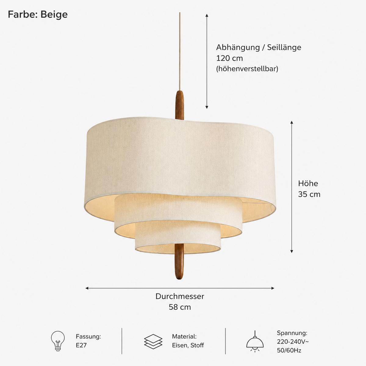 Deckenleuchte Stoff Lumeo Home