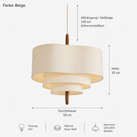 Deckenleuchte Stoff Lumeo Home