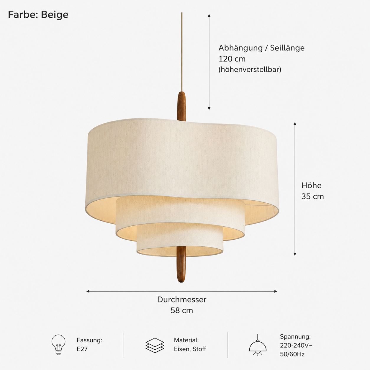 Deckenleuchte Stoff Lumeo Home