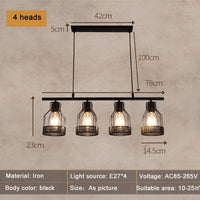 Industrial Style Loft Multi-Heads Chandelier Lamp