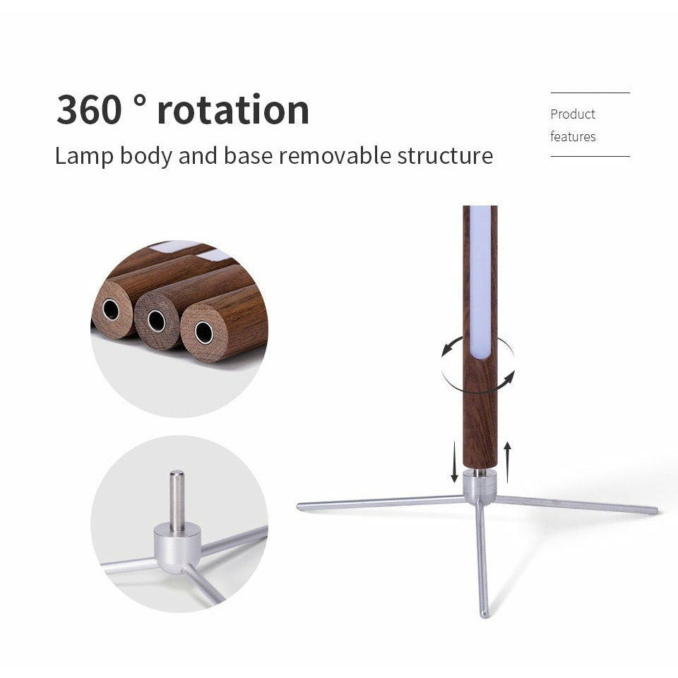 Wooden Standing Floor Lamp LED Art Decor