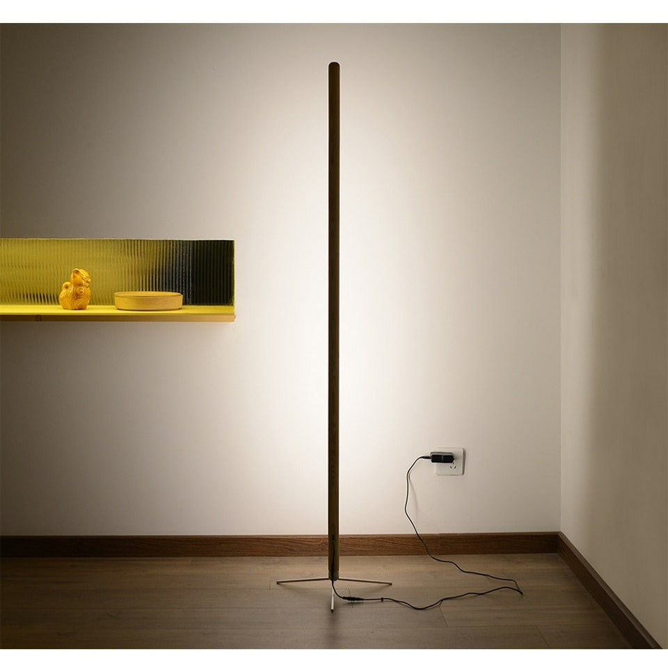 Wooden Standing Floor Lamp LED Art Decor