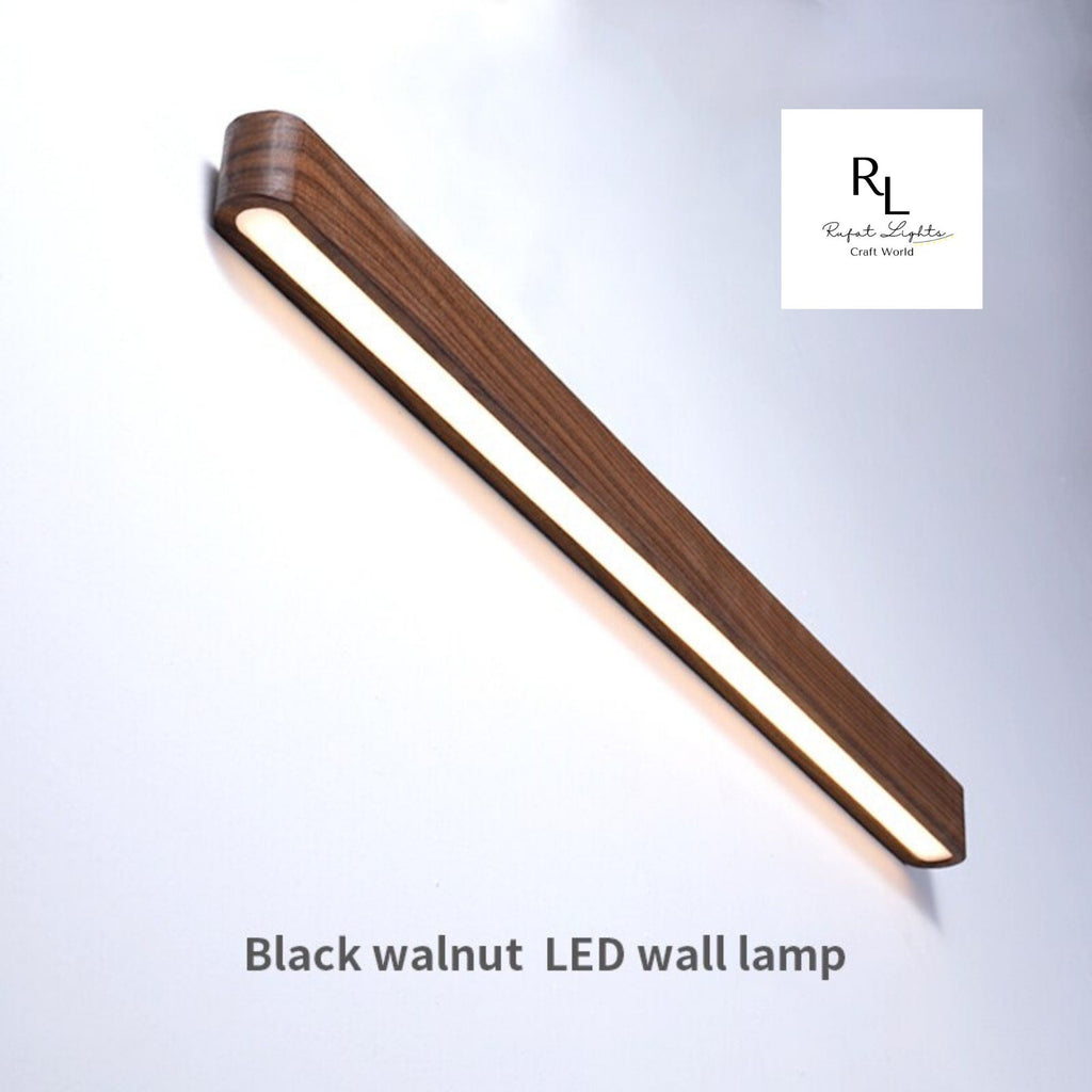 Wooden linear Wall Lamp Nordic Striped Solid Wood Lamp