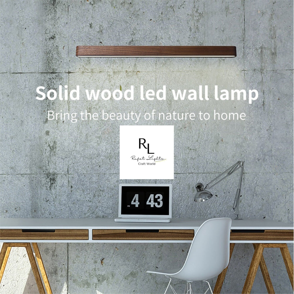 Wooden linear Wall Lamp Nordic Striped Solid Wood Lamp