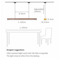 Wood Linear Suspension Rounded Chandelier
