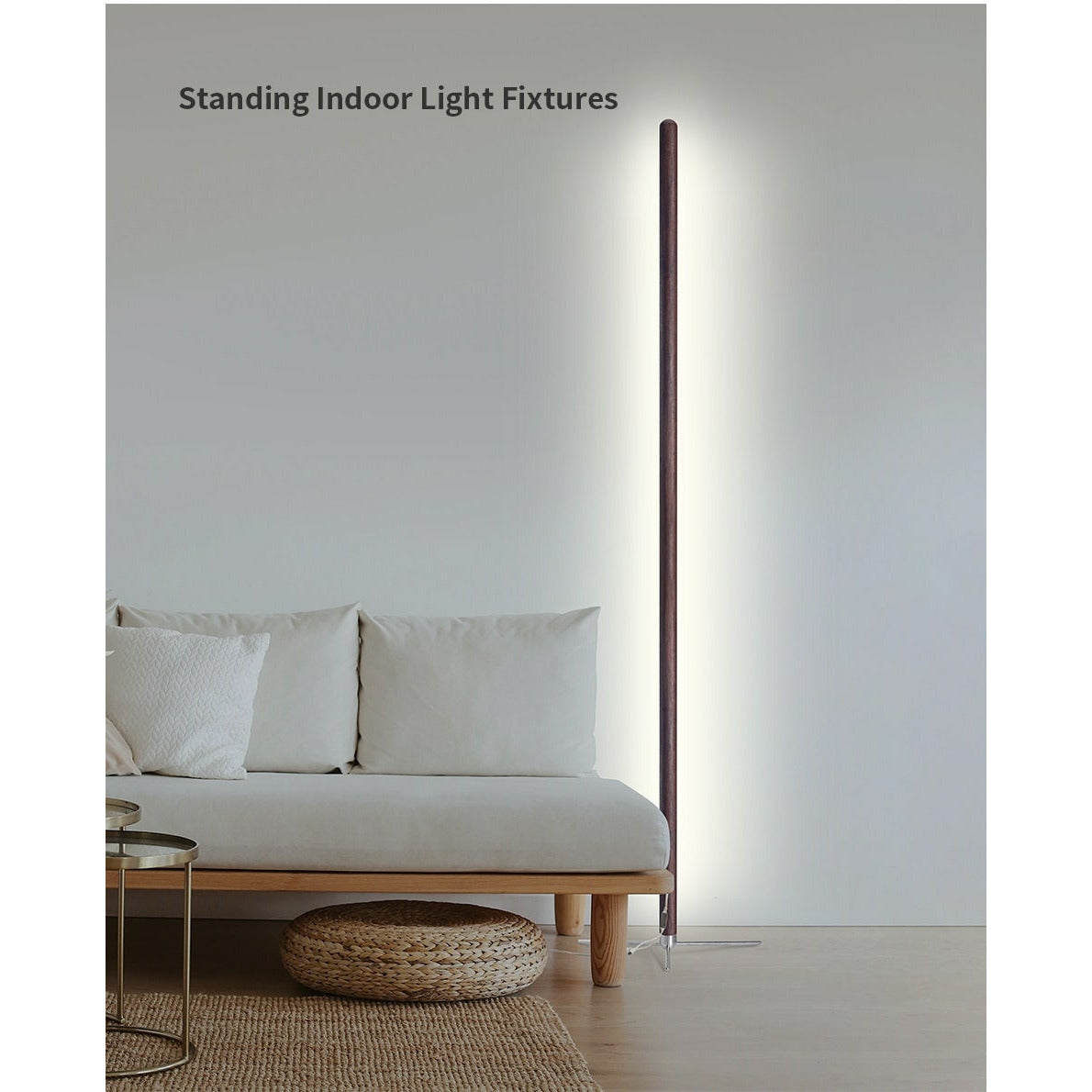 Wooden Standing Floor Lamp LED Art Decor