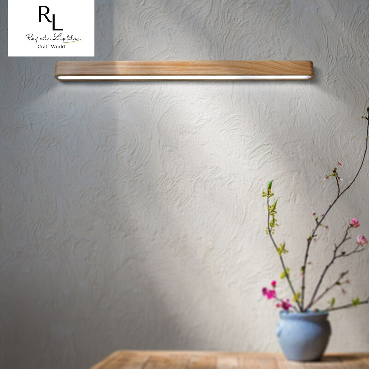 Wooden linear Wall Lamp Nordic Striped Solid Wood Lamp