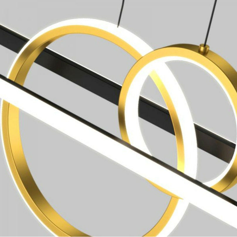 Chandelier Lighting Modern Black/Gold Metal Liner