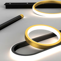 Chandelier Lighting Modern Black/Gold Metal Liner