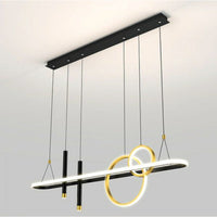 Chandelier Lighting Modern Black/Gold Metal Liner