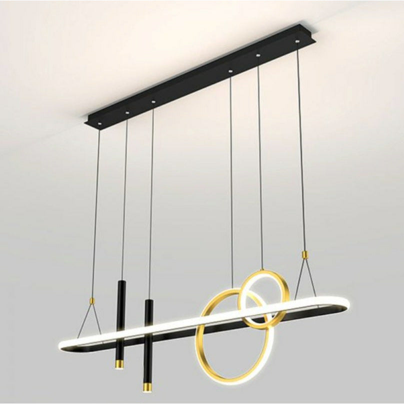 Chandelier Lighting Modern Black/Gold Metal Liner