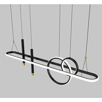 Chandelier Lighting Modern Black/Gold Metal Liner