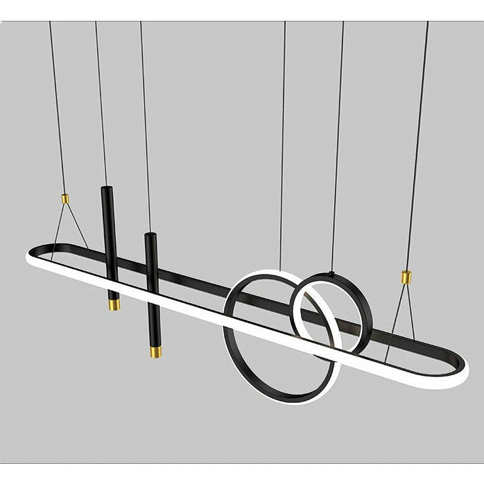 Chandelier Lighting Modern Black/Gold Metal Liner