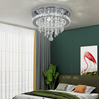 Recessed Stainless Steel K9 Crystal Round Chandelier