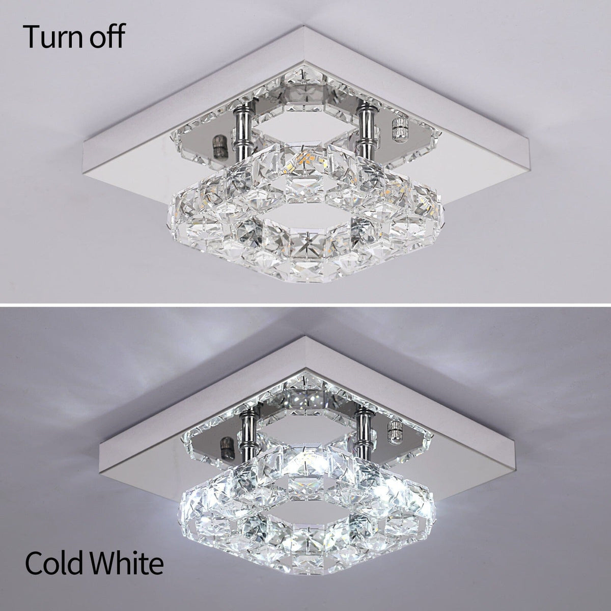 Modern Square Crystal LED K9 Crystal Chandeliers