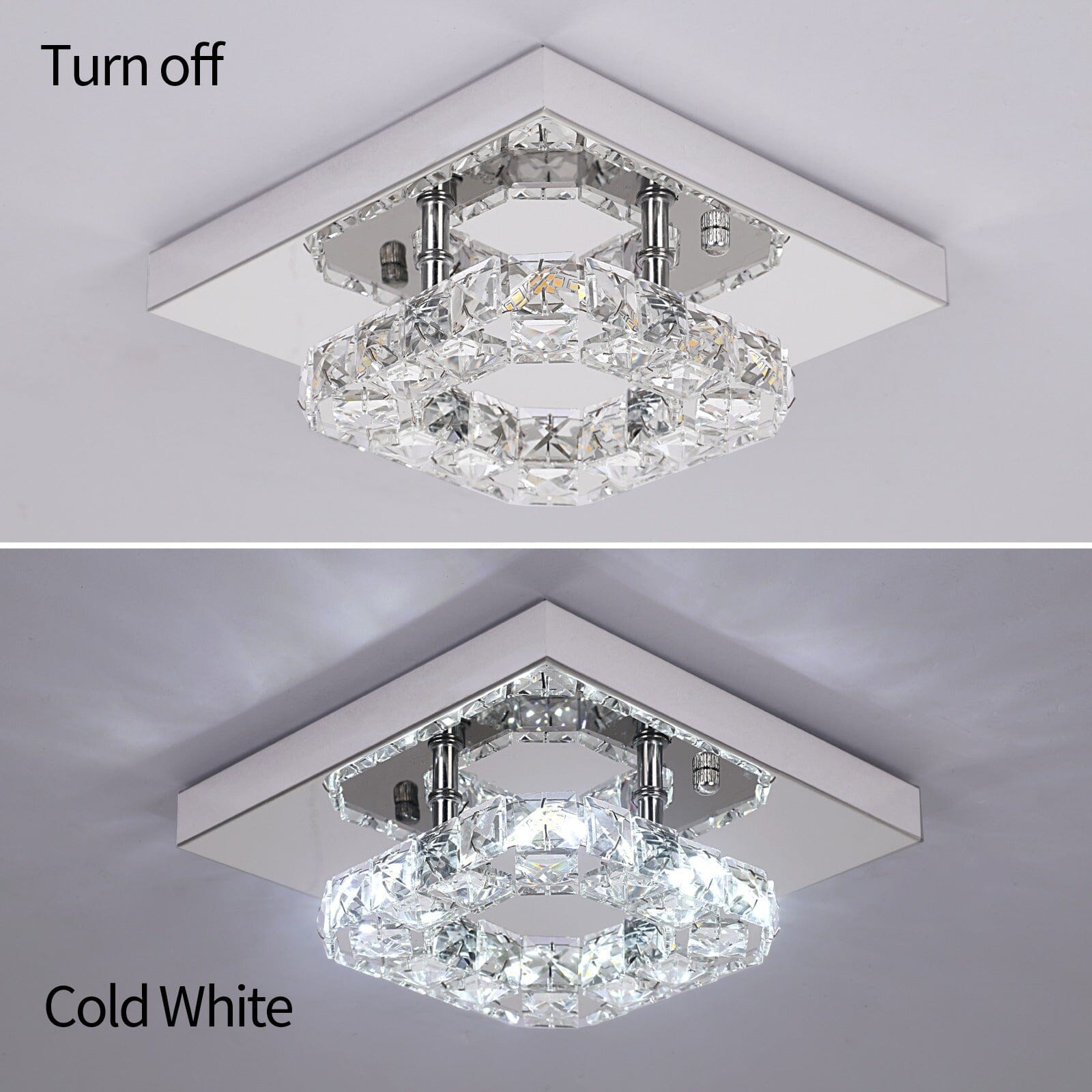 Modern Square Crystal LED K9 Crystal Chandeliers