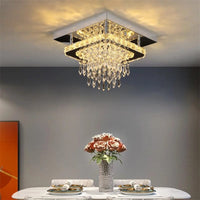Recessed Stainless Steel K9 Crystal Round Chandelier