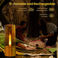 Yellow Nightstand Rechargeable Candle Table Lamp