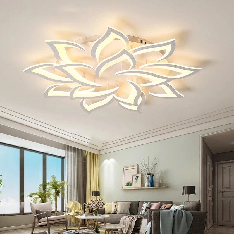 Modern Acrylic Iron Flower Chandelier Lamp