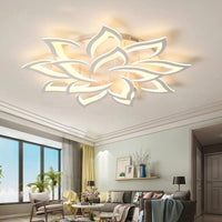 Modern Acrylic Iron Flower Chandelier Lamp