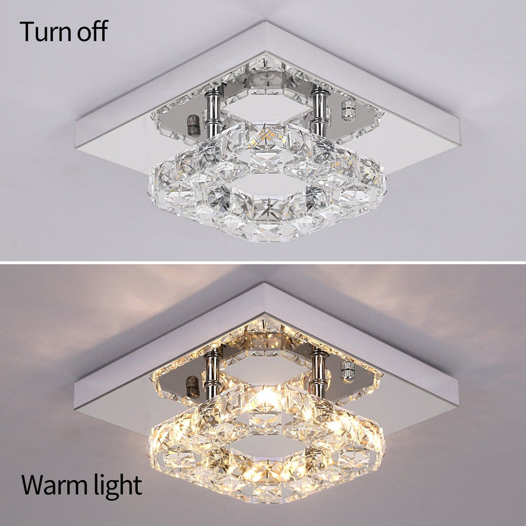 Modern Square Crystal LED K9 Crystal Chandeliers