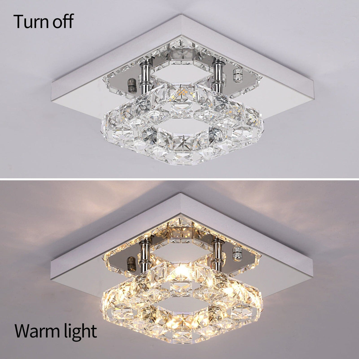 Modern Square Crystal LED K9 Crystal Chandeliers