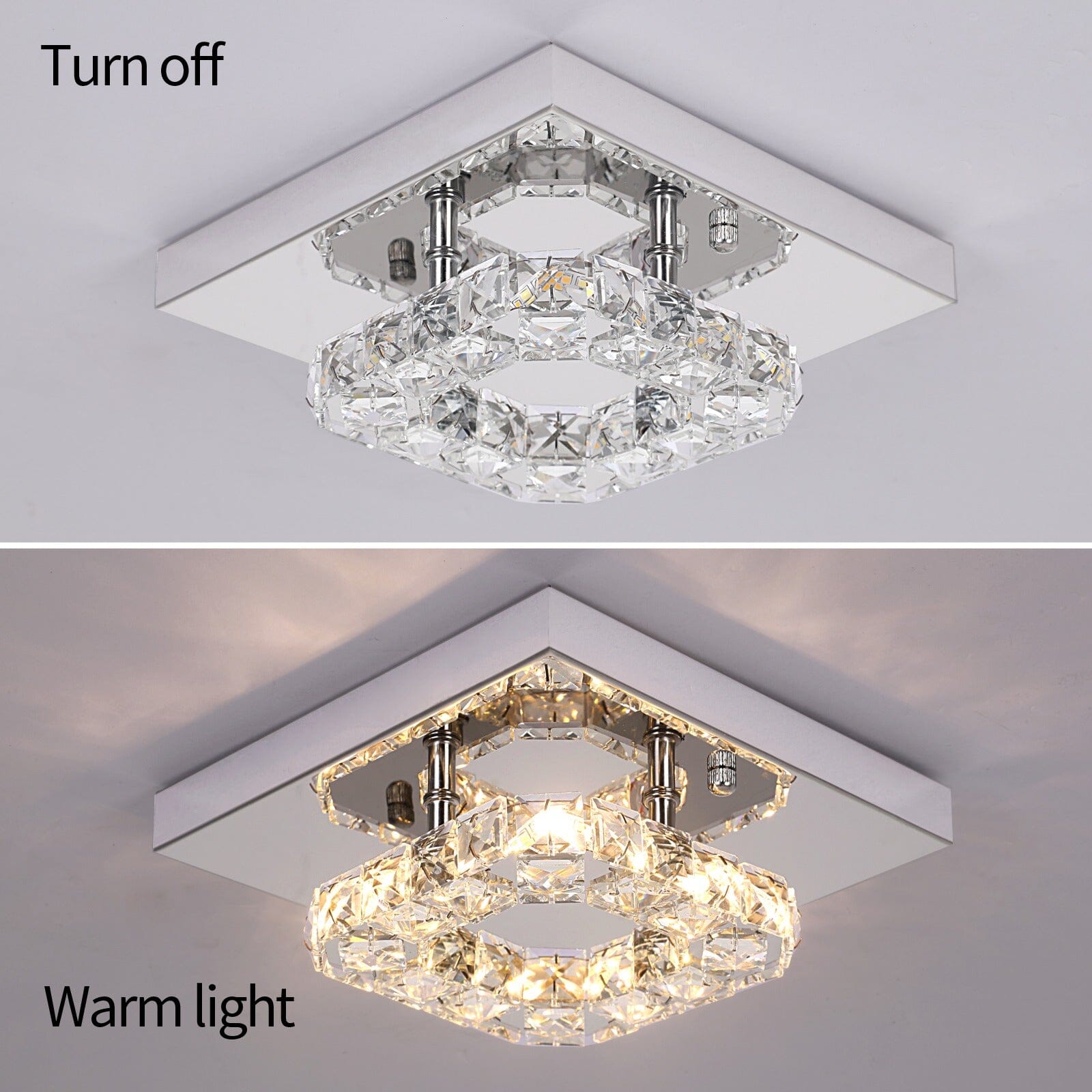 Modern Square Crystal LED K9 Crystal Chandeliers
