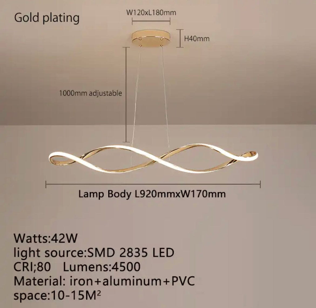 Modern Spiral Curvature LED chandeliers