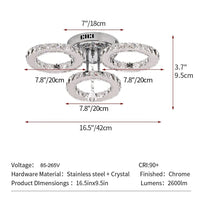 Modern Stainless Steel Lustres K9 Crystal Chandelier