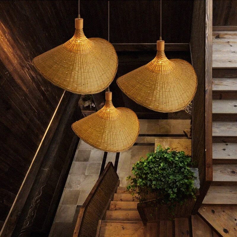 Vintage Handmade Bamboo Wicker Pendant Light