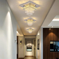 Recessed Stainless Steel K9 Crystal Round Chandelier