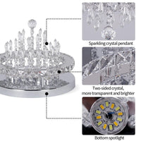 Recessed Stainless Steel K9 Crystal Round Chandelier