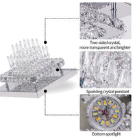 Recessed Stainless Steel K9 Crystal Round Chandelier