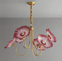 Modern Lotus Glass Flowers LED Chandelier