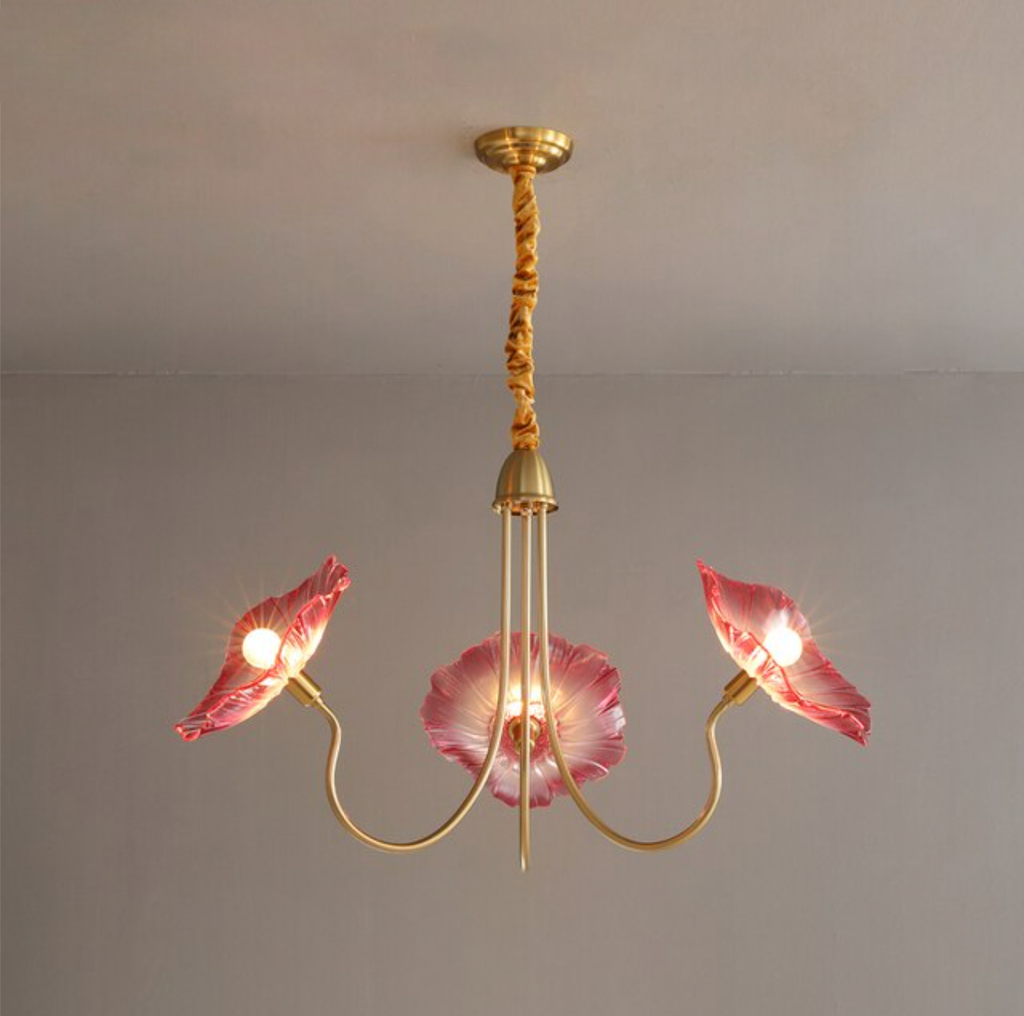 Modern Lotus Glass Flowers LED Chandelier